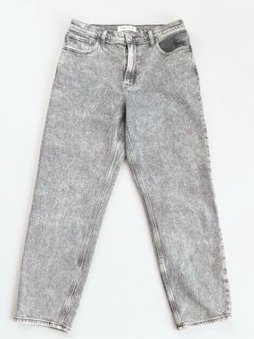 Abercrombie & Fitch The Mom High Rise Gray Acid Wash Jeans Women's 29